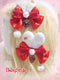 うさみみいちごホイップ真っ赤なリボンツインテヘアクリップ